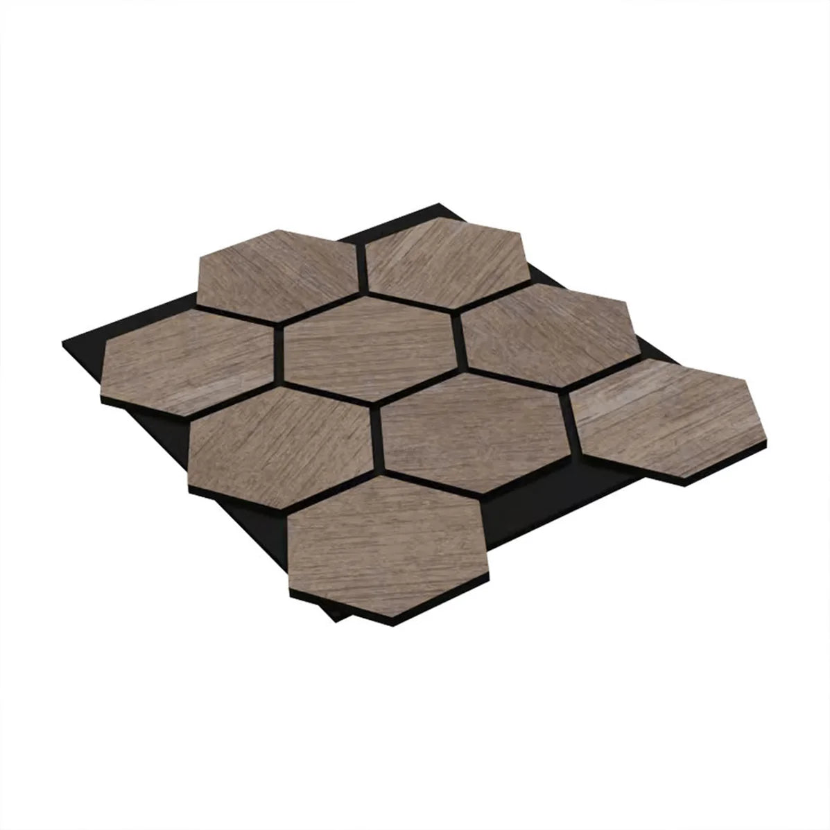 Smoke Oak Acoustic Hexagonal Panel