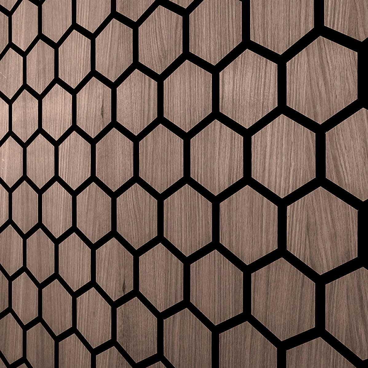 Smoke Oak Acoustic Hexagonal Panel