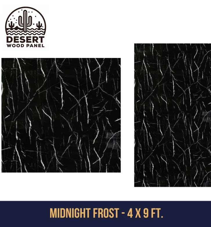 PVC Marble Sheet Panels - Midnight Frost (9ft)