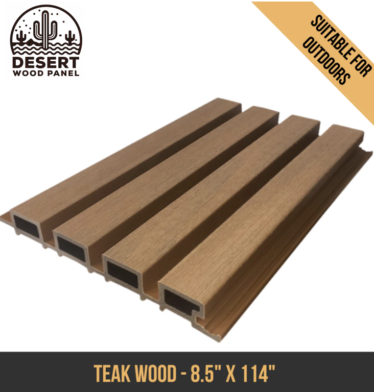 WPC Exterior Slat Wall Panel - Teak Wood