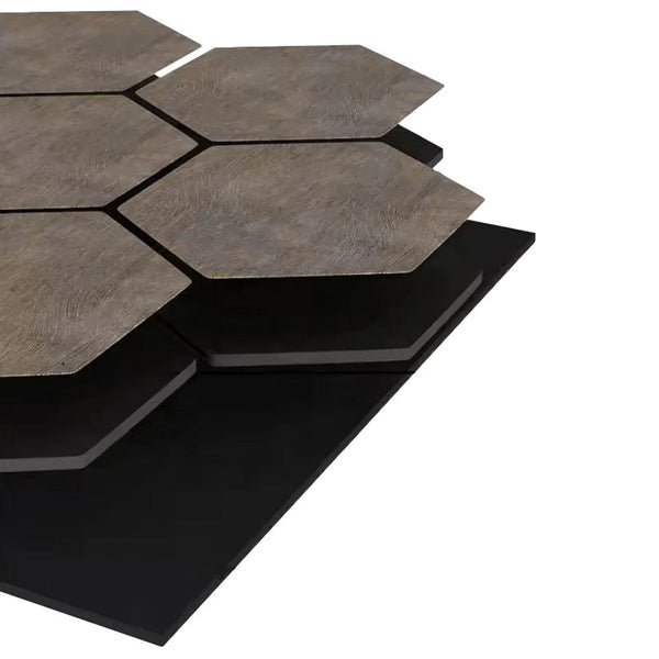 Smoke Oak Acoustic Hexagonal Panel – Desert Wood Panel