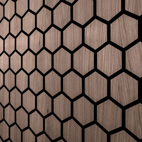 Smoke Oak Acoustic Hexagonal Panel – Desert Wood Panel